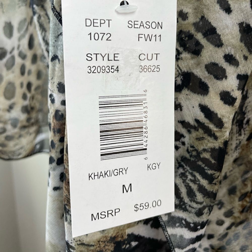 NWT Allison Taylor Sheer Animal Print Poncho Style Top Size M - Picture 7 of 9